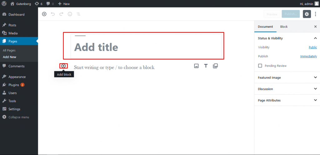 Enter text on the Title box