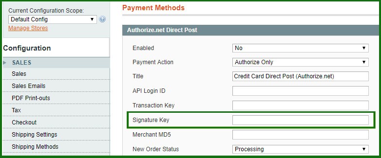 where to enter the key in Magento 1